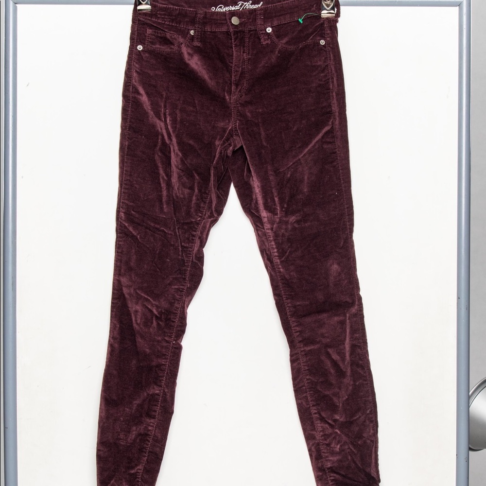 Maroon skinny fit corduroy Universal Thread pants